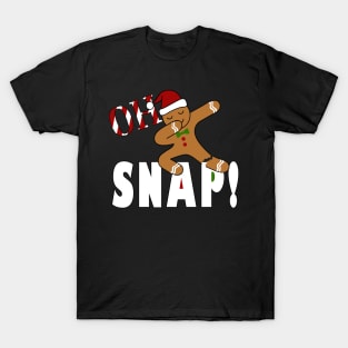 Oh Snap Dabbing Gingerbread Man Broken Leg T-Shirt